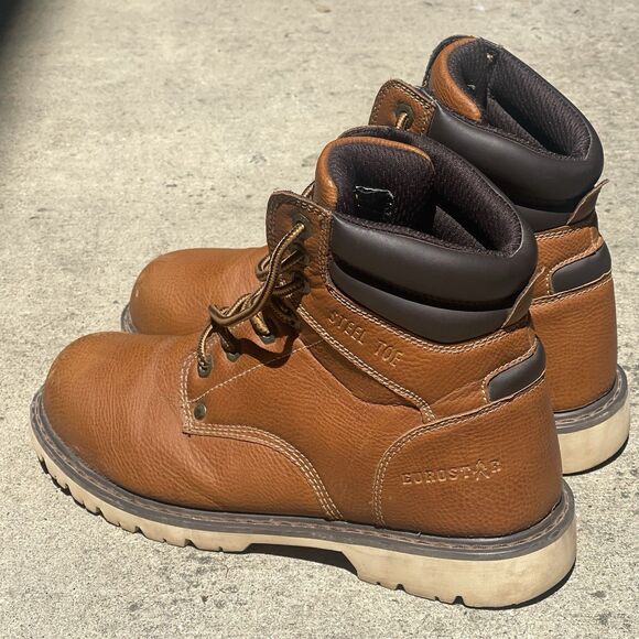 Eurostar STEEL TOE Tan Work Boots Oil Resistant Men’s Size 8 Excellent Shape - Picture 6 of 6